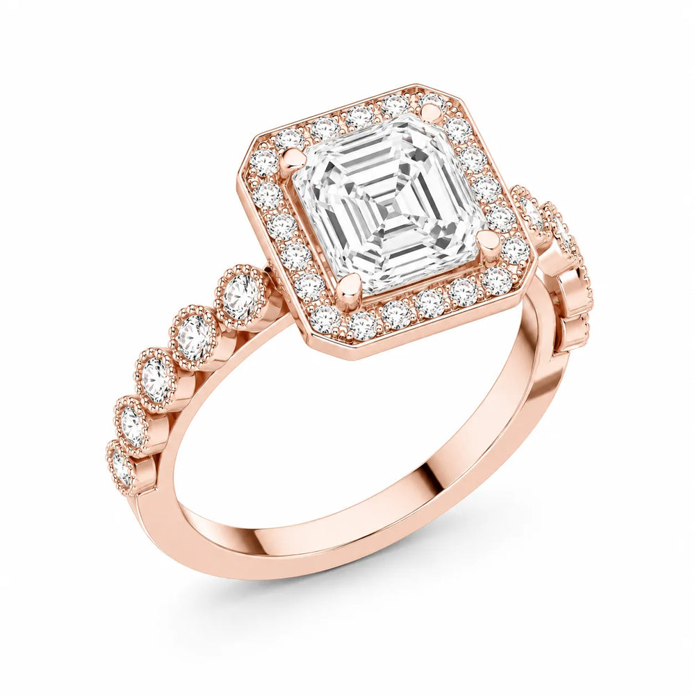 Halo Crown Pear Diamond Ring