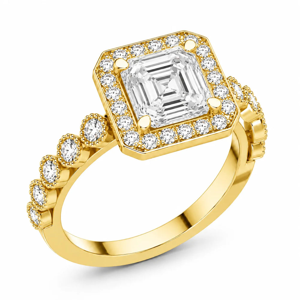 Halo Crown Pear Diamond Ring