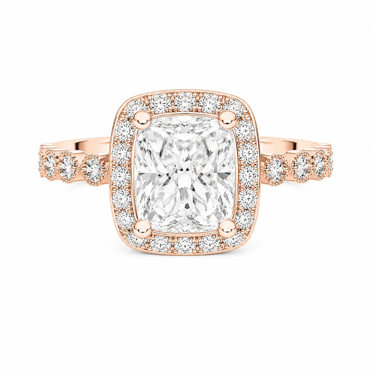 Halo Crown Pear Diamond Ring
