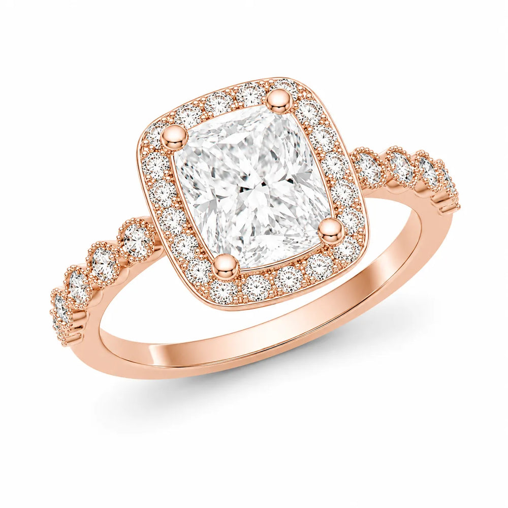 Halo Crown Pear Diamond Ring