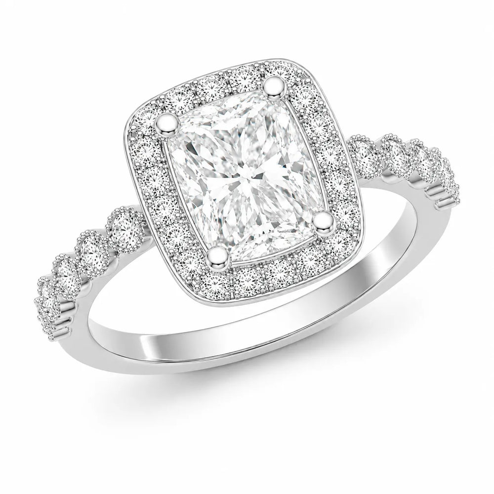 Halo Crown Pear Diamond Ring