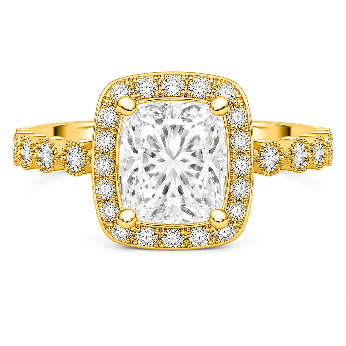 Halo Crown Pear Diamond Ring