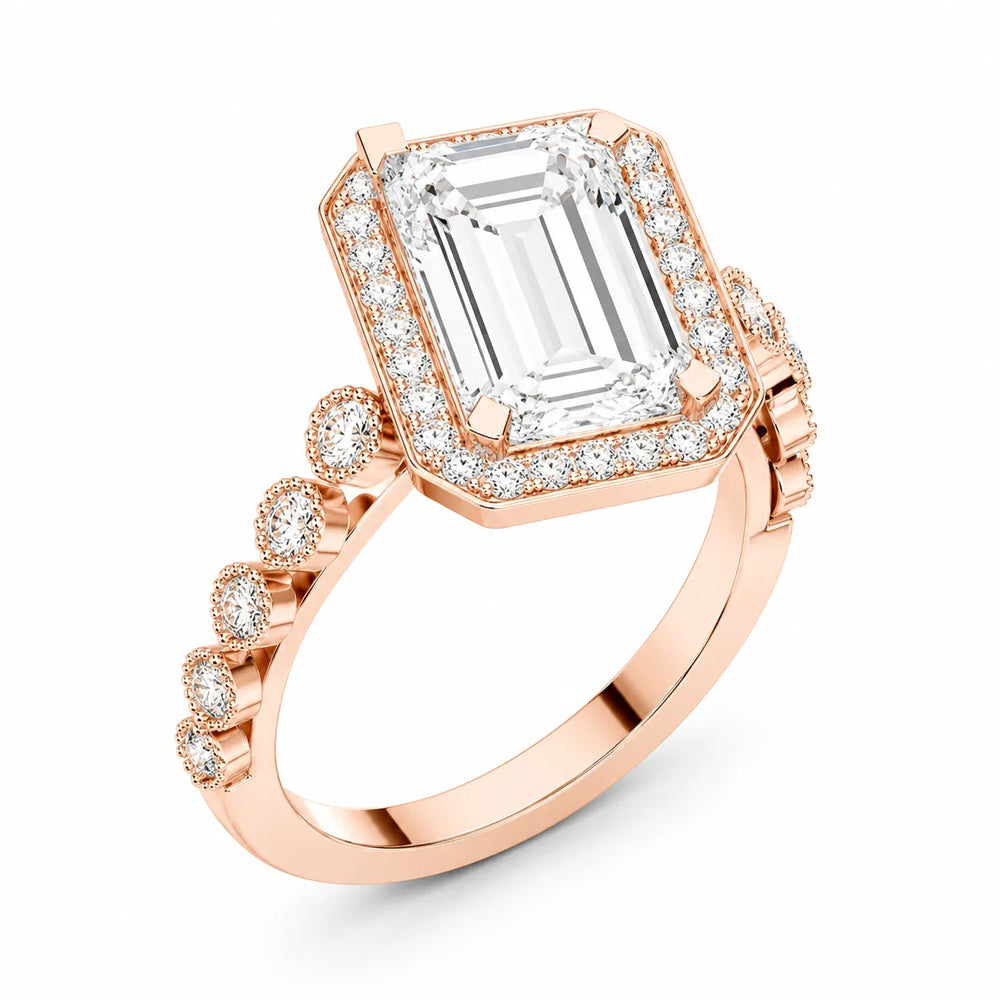 Halo Crown Pear Diamond Ring
