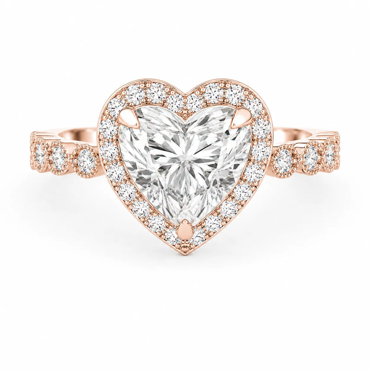 Halo Crown Pear Diamond Ring