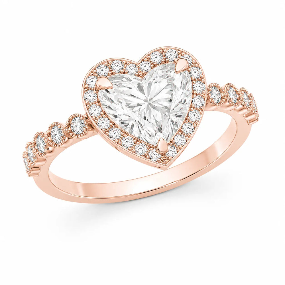 Halo Crown Pear Diamond Ring