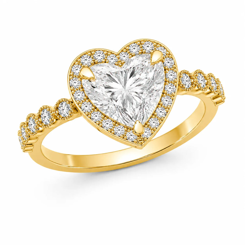 Halo Crown Pear Diamond Ring