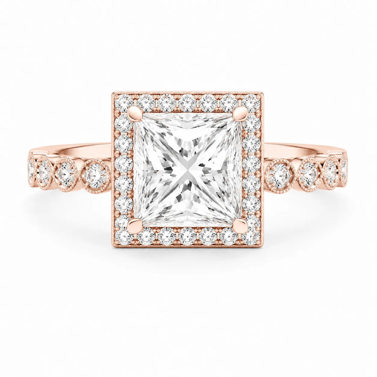 Halo Crown Pear Diamond Ring