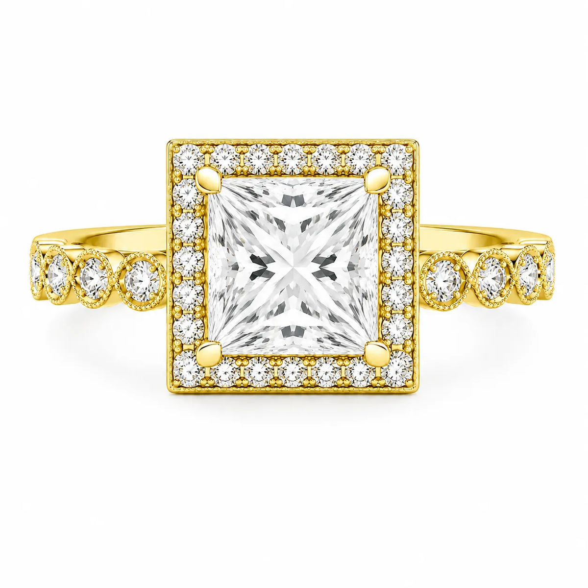Halo Crown Pear Diamond Ring