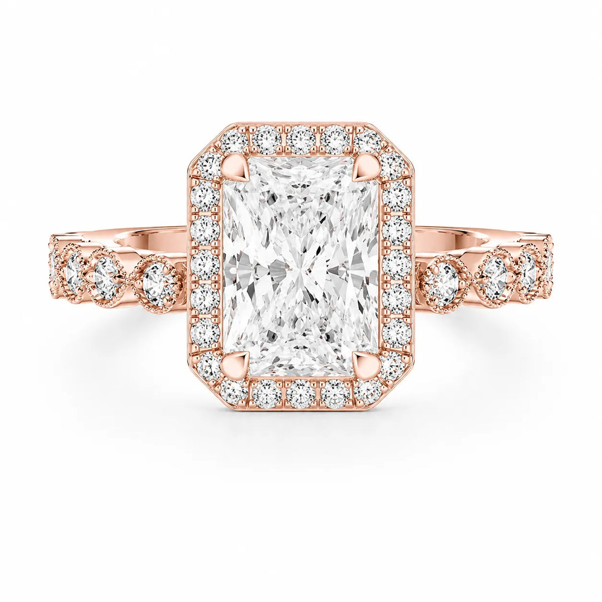 Halo Crown Pear Diamond Ring