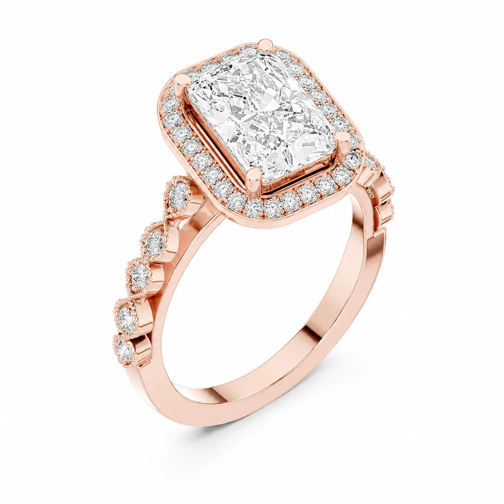 Halo Crown Pear Diamond Ring