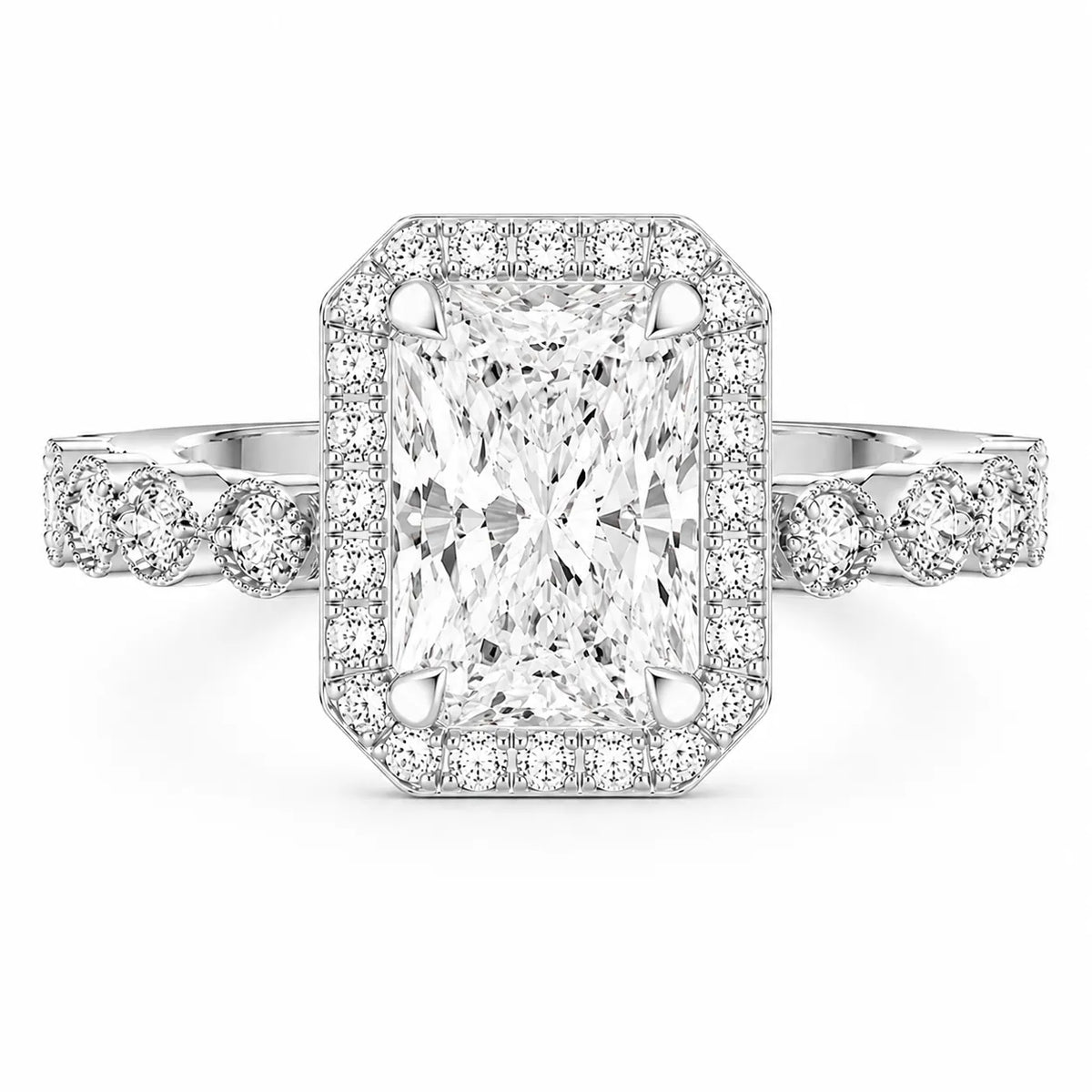 Halo Crown Pear Diamond Ring