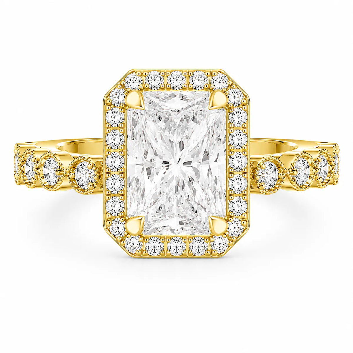 Halo Crown Pear Diamond Ring