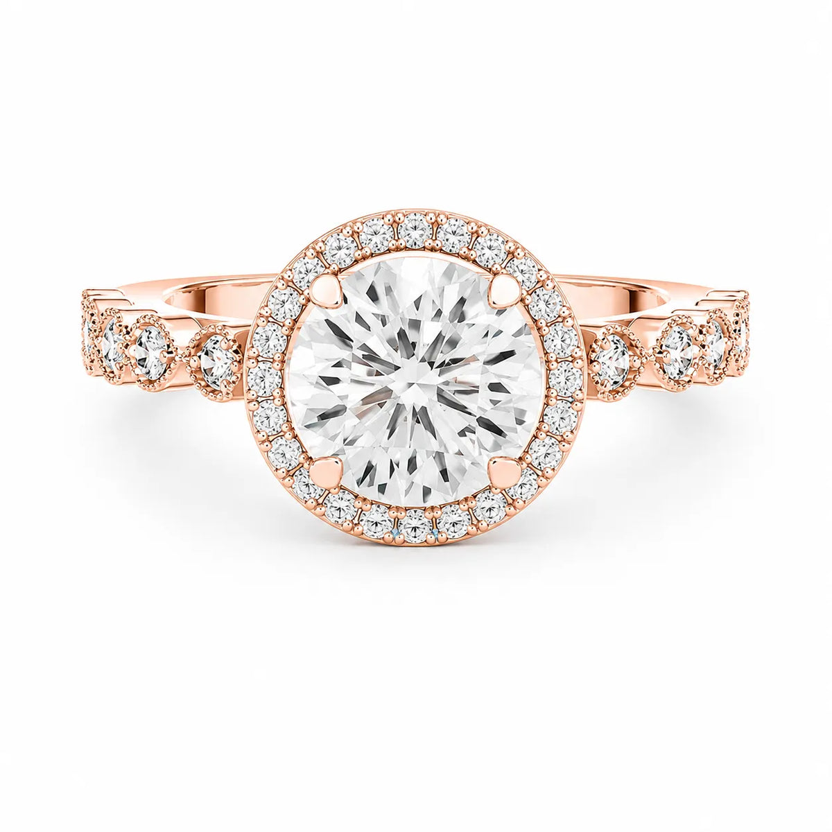 Halo Crown Pear Diamond Ring