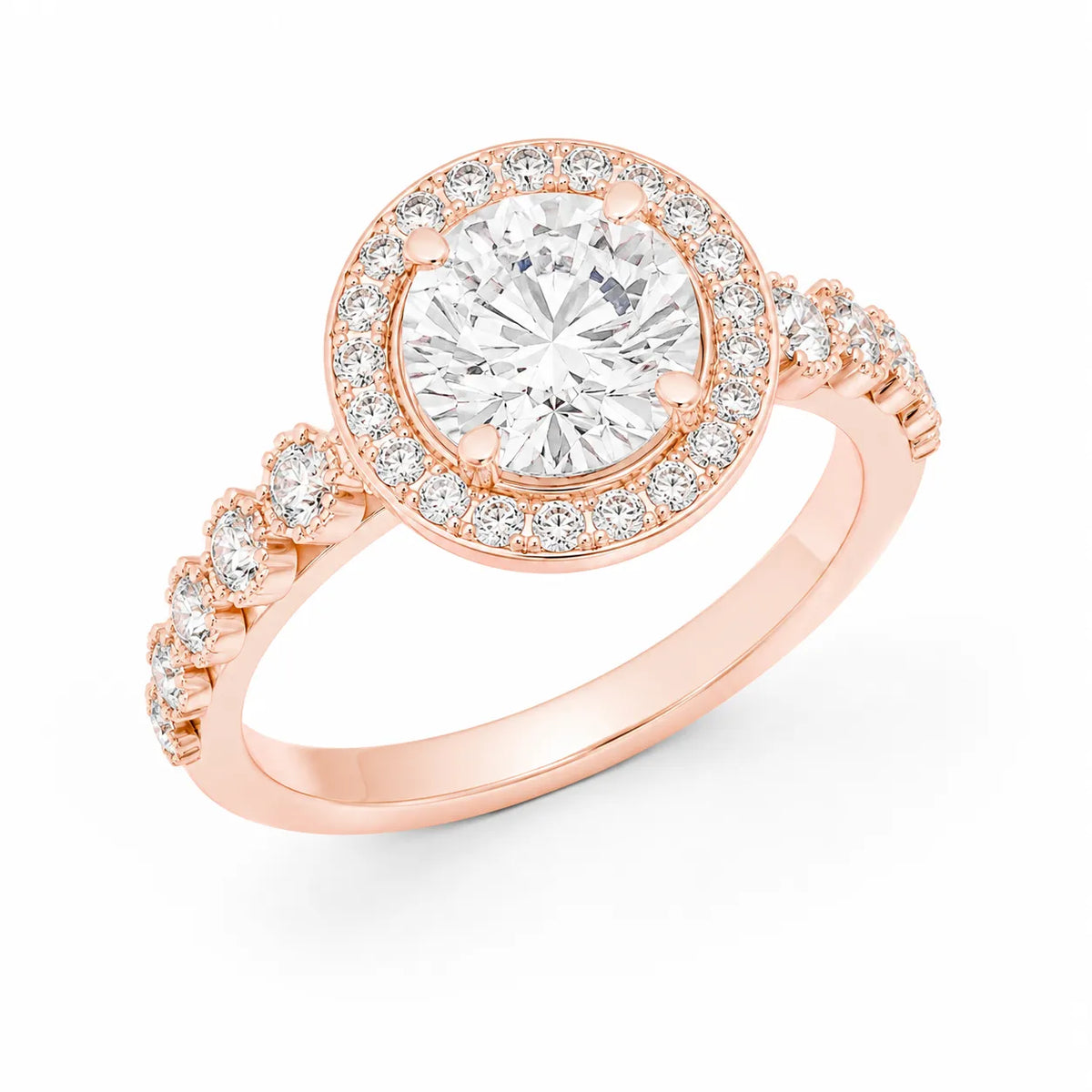 Halo Crown Pear Diamond Ring