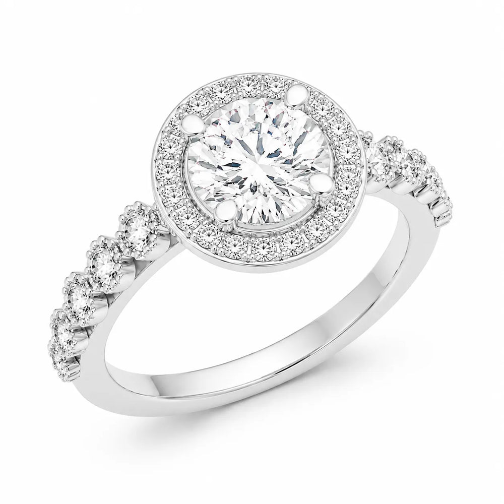 Halo Crown Pear Diamond Ring