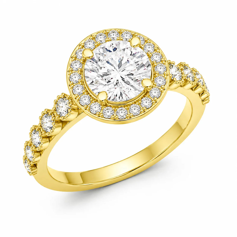 Halo Crown Pear Diamond Ring