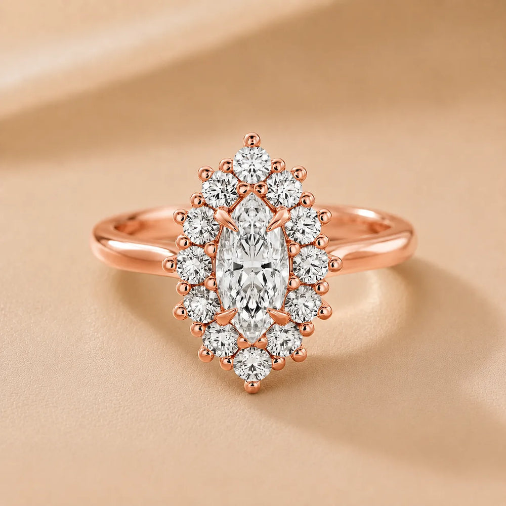 Halo Glow Marquise Diamond Engagement Ring