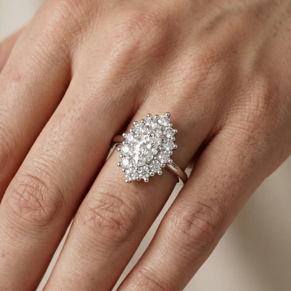 Halo Glow Marquise Diamond Engagement Ring