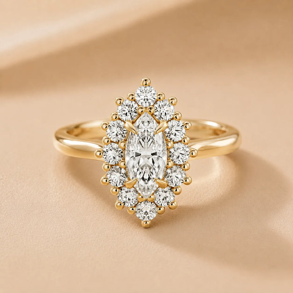 Halo Glow Marquise Diamond Engagement Ring