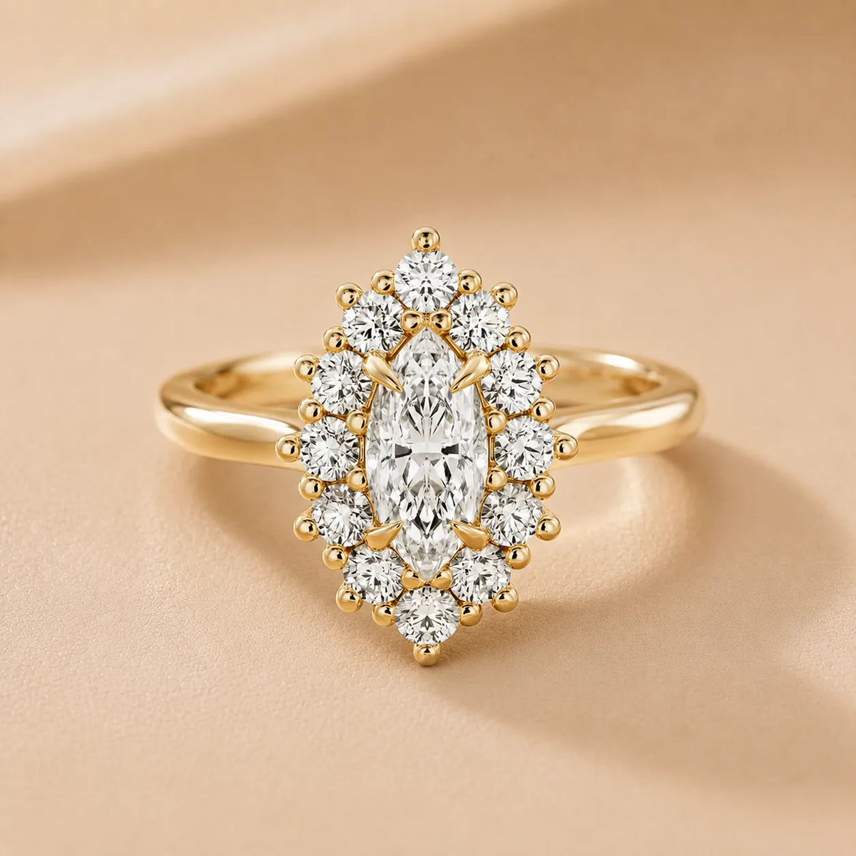 Halo Glow Marquise Diamond Engagement Ring