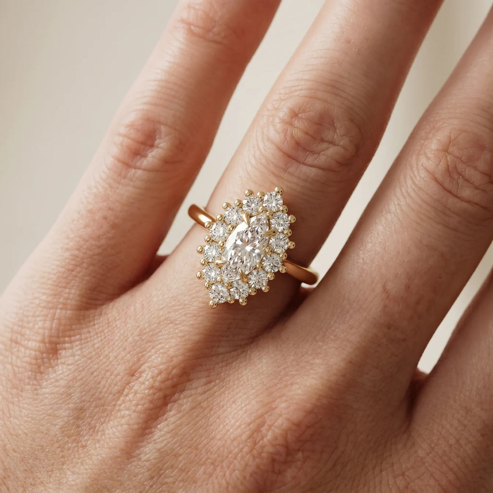 Halo Glow Marquise Diamond Engagement Ring