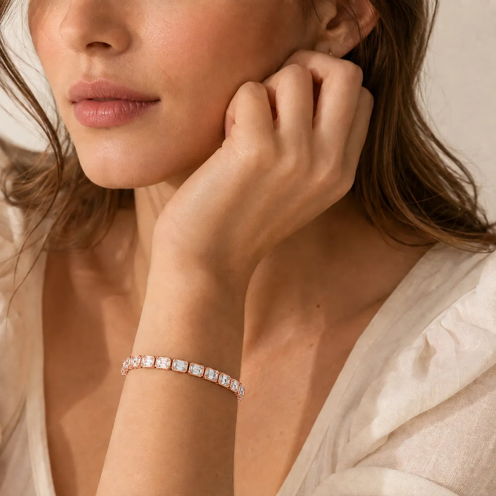 Heritage Diamond Elegance Emerald-Shaped Diamonds Bracelet