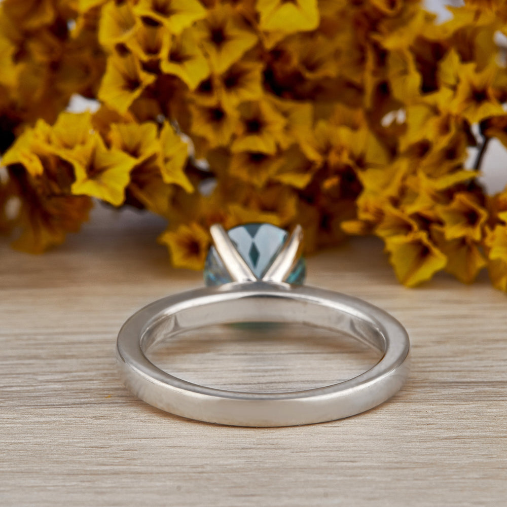 Portuguese Cut Blue Green Labgrown Ring
