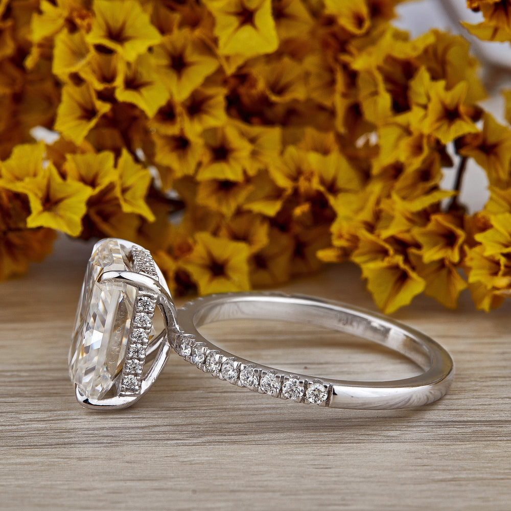 5.5 ct Elongated Radiant Cut Labgrown Ring