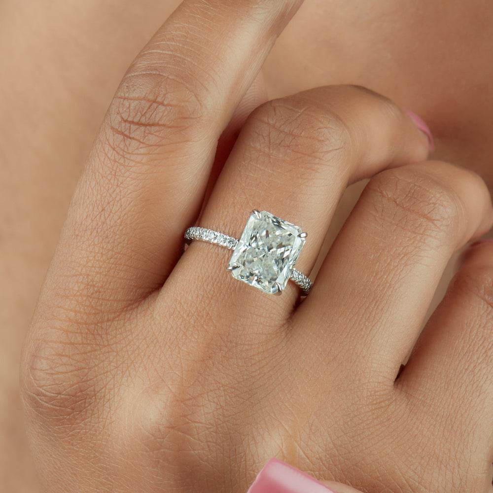 5.5 ct Elongated Radiant Cut Labgrown Ring