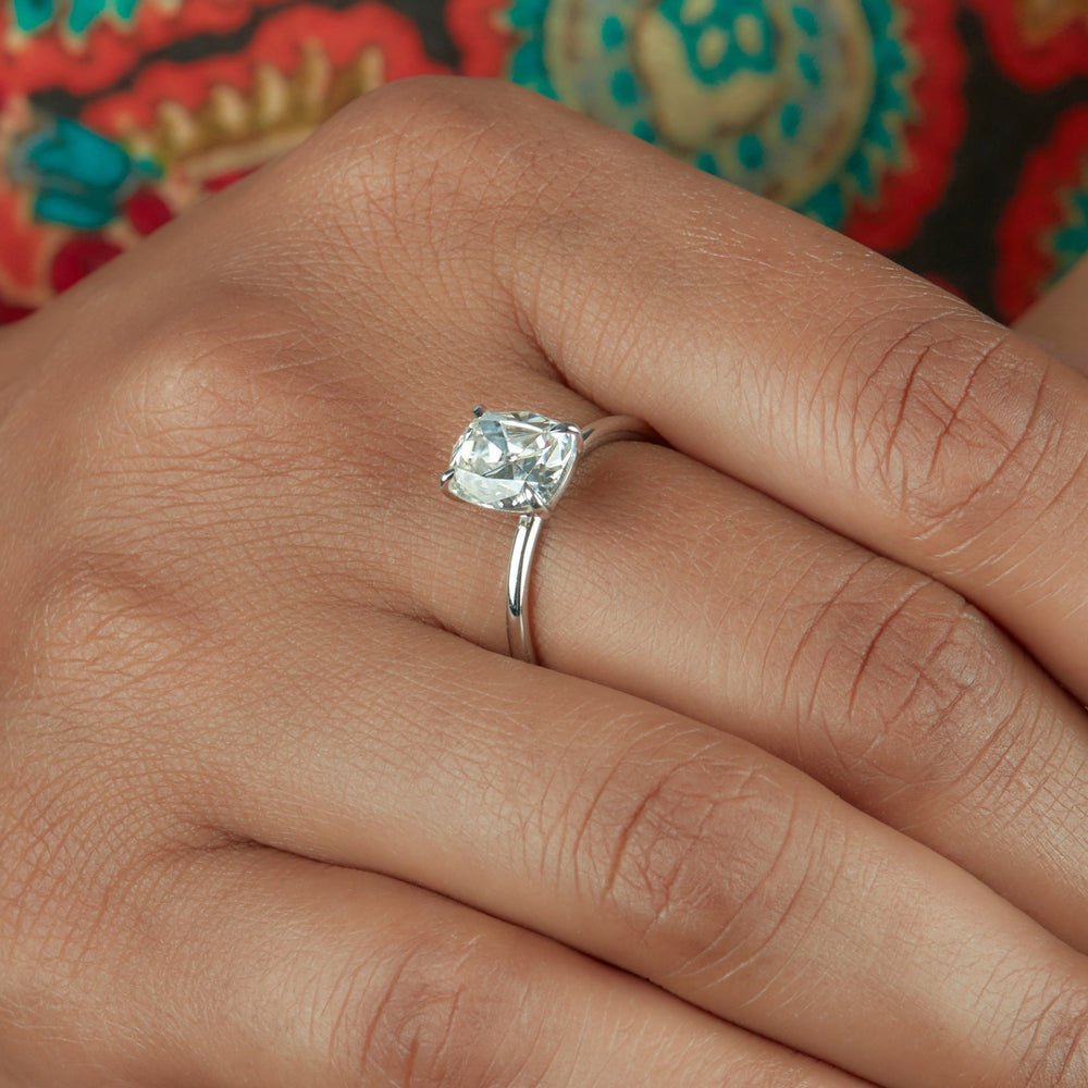 Old Mine Cushion Cut Labgrown Ring