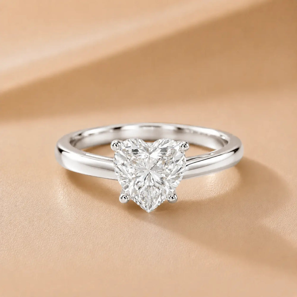Iris Vintage Heart Diamond Engagement Ring