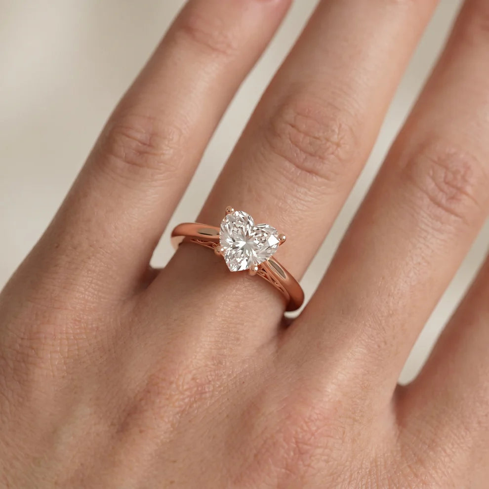 Iris Vintage Heart Diamond Engagement Ring
