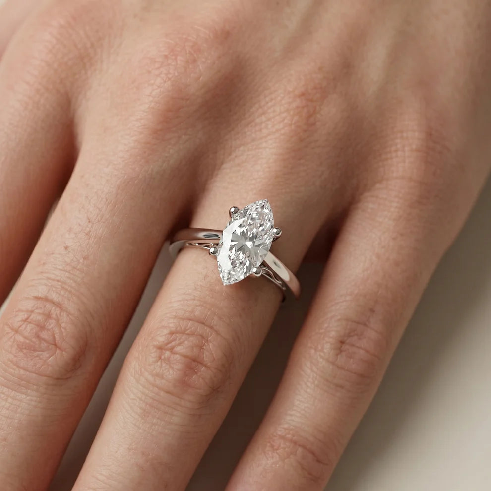 Iris Vintage Heart Diamond Engagement Ring