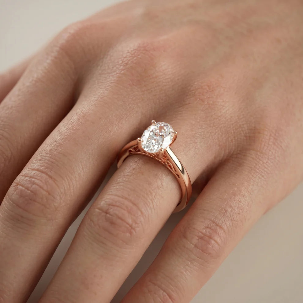Iris Vintage Heart Diamond Engagement Ring