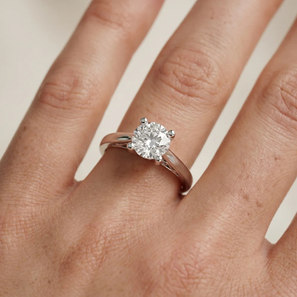 Iris Vintage Heart Diamond Engagement Ring