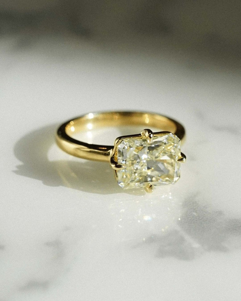 Canary Yellow Radiant Cut Labgrown Engagement Ring