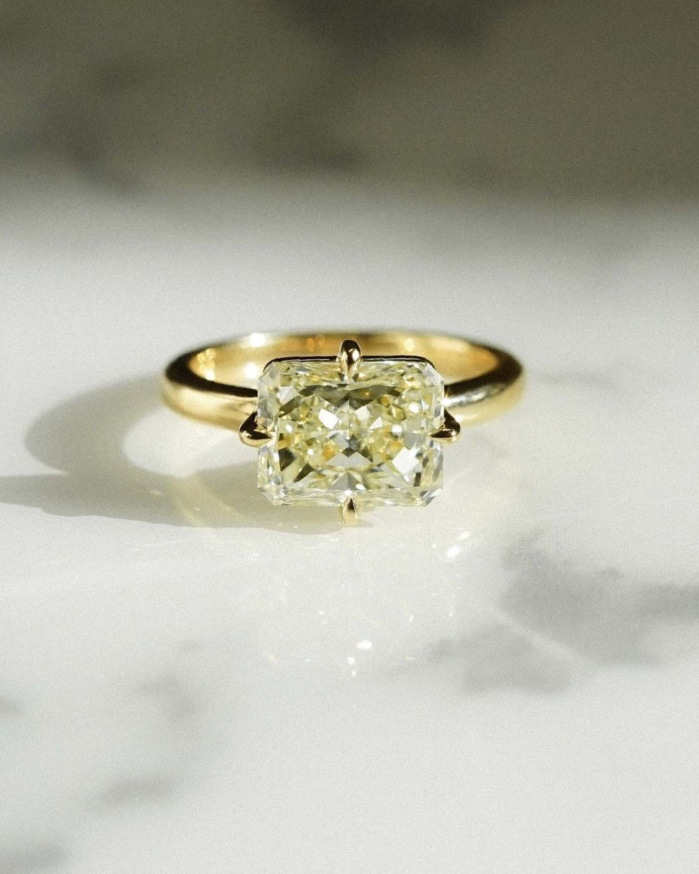 Canary Yellow Radiant Cut Labgrown Engagement Ring