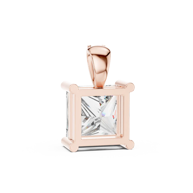 Princess Royal Solitaire Pendant With Italian Chain Necklace