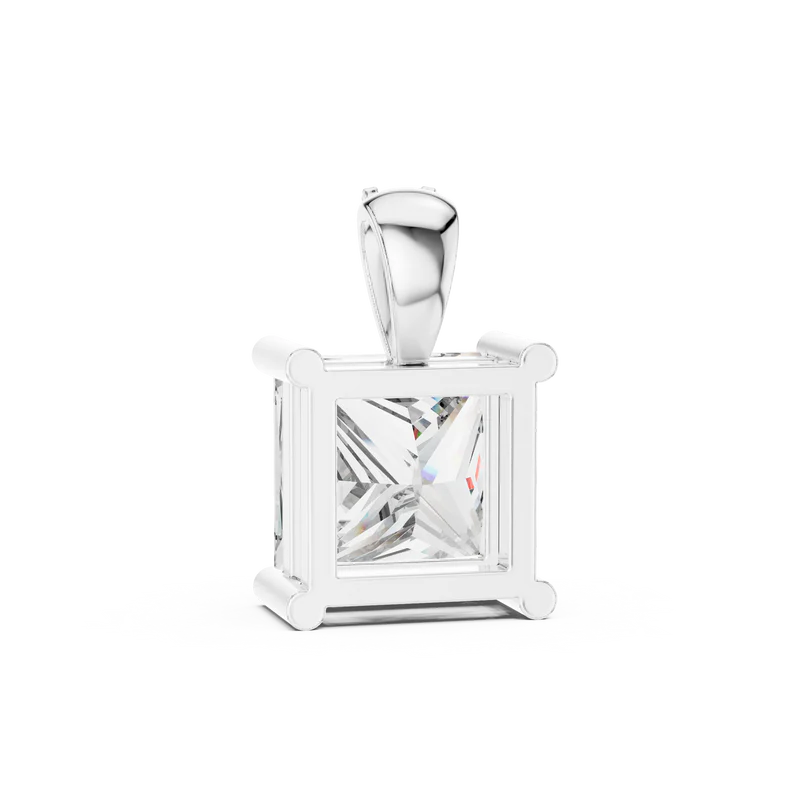 Princess Royal Solitaire Pendant With Italian Chain Necklace