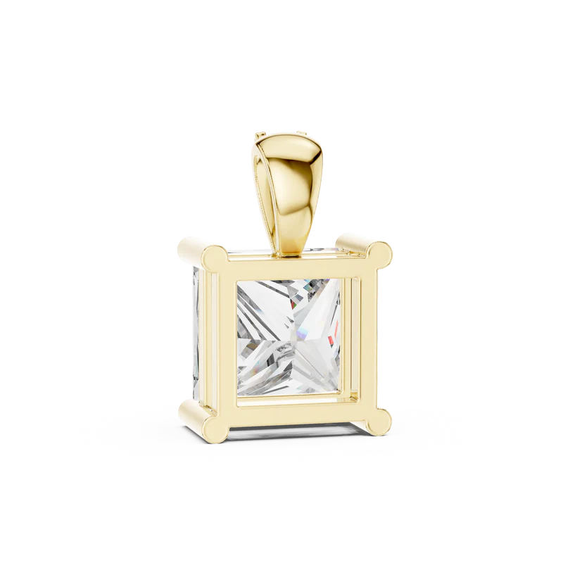 Princess Royal Solitaire Pendant With Italian Chain Necklace