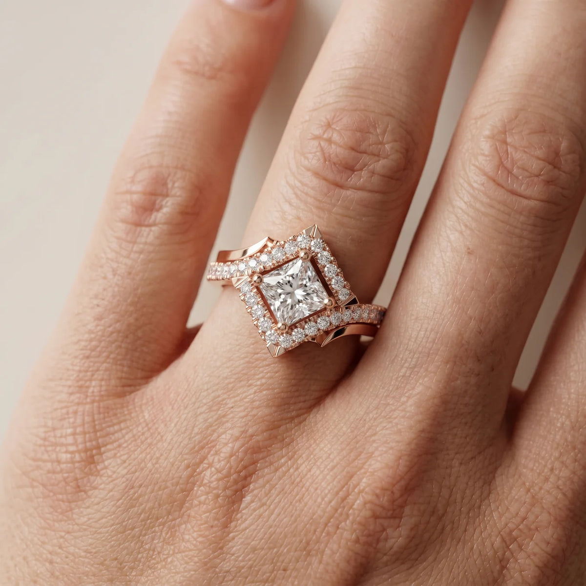 Juno Bypass Princess Diamond Engagement Ring