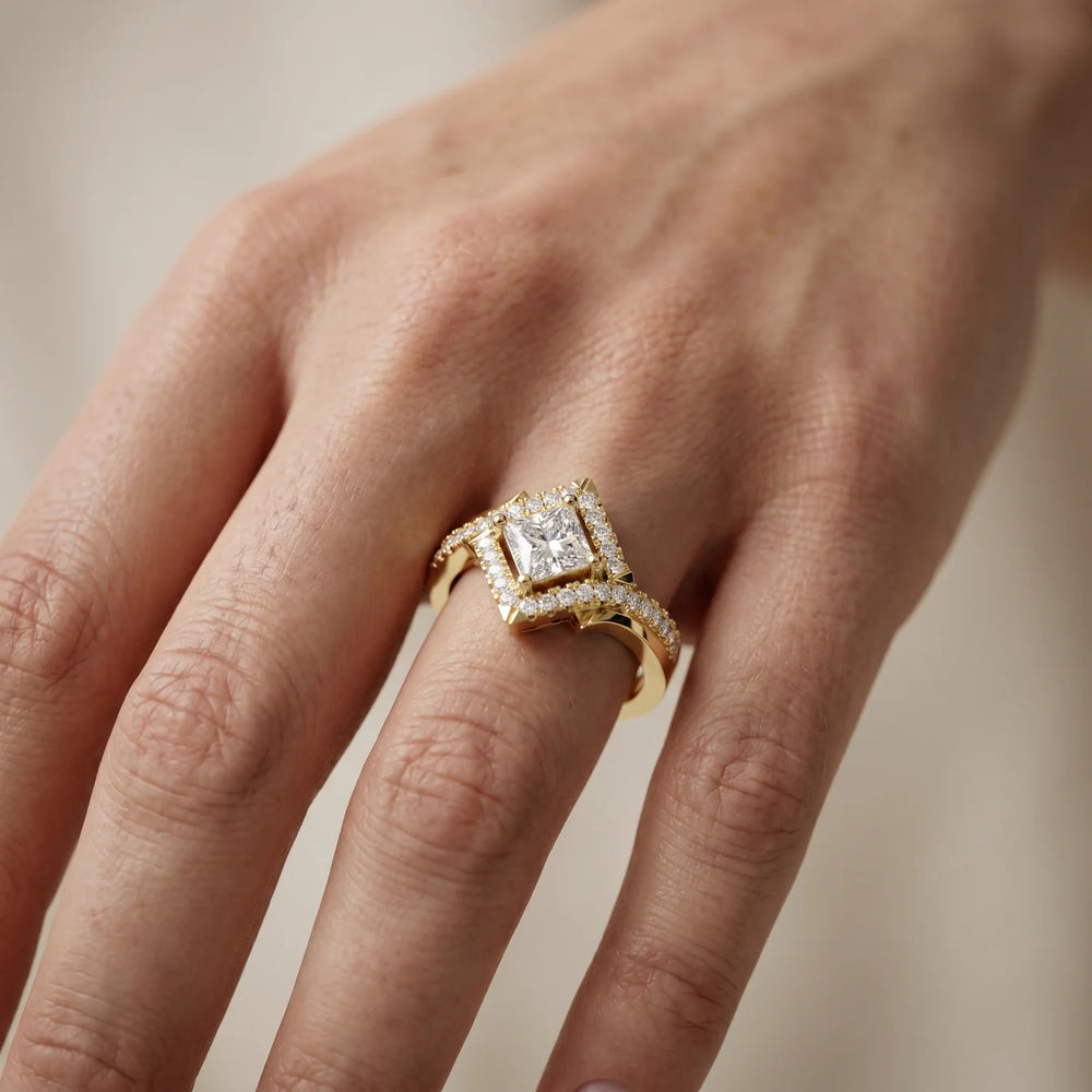 Juno Bypass Princess Diamond Engagement Ring