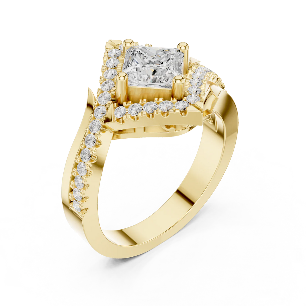 Juno Bypass Princess Diamond Engagement Ring