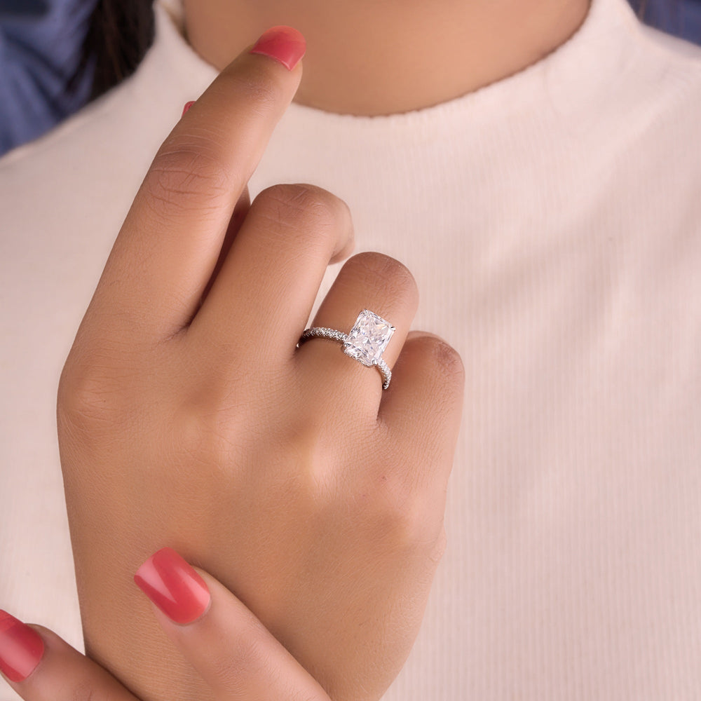 Elongated Radiant Cut Labgrown Ring