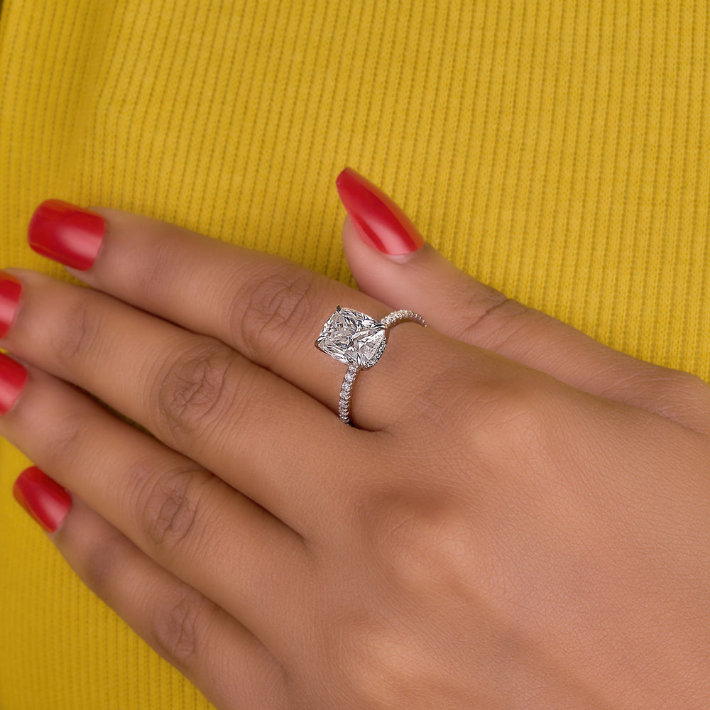 Cushion Cut Labgrown Engagement Ring