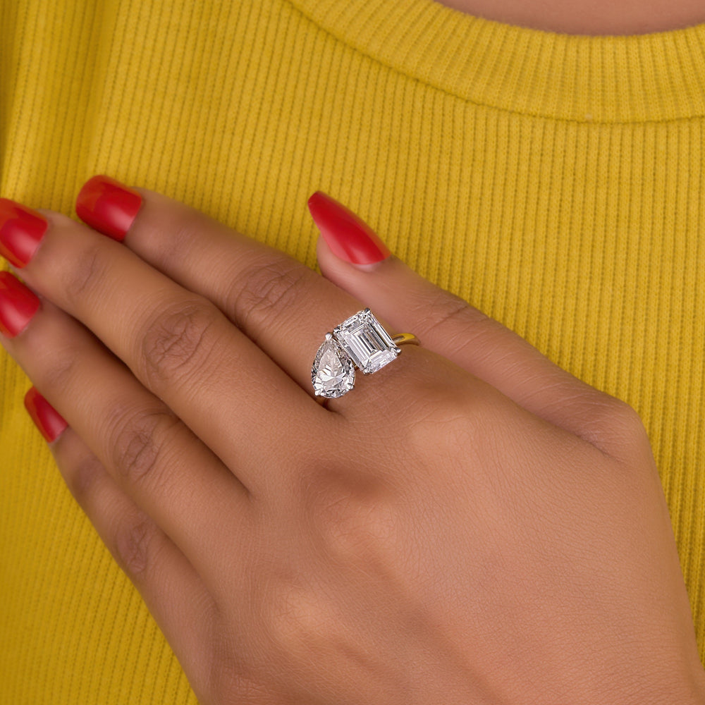Toi Et Moi Pear & Emerald Cut Labgrown Ring