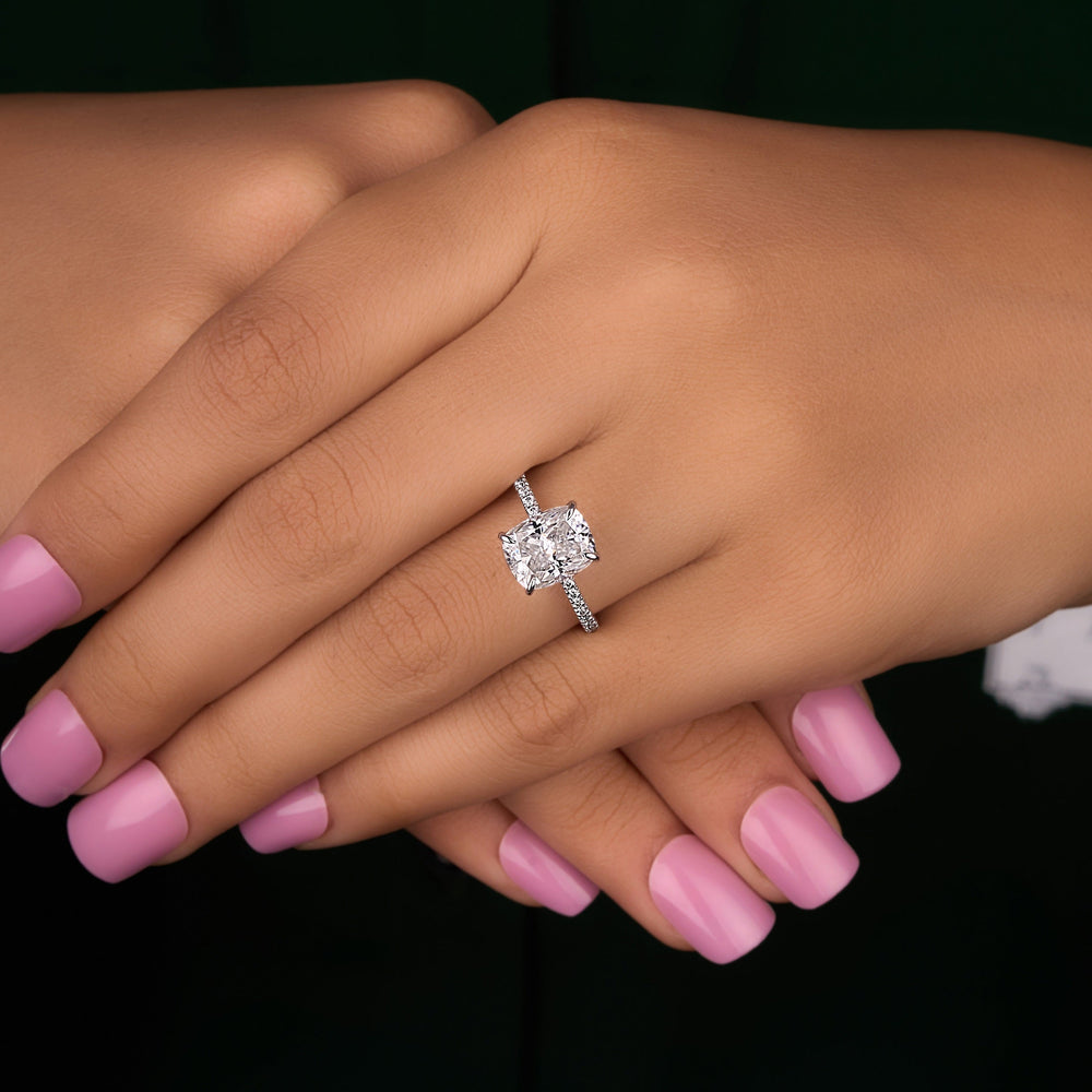 Cushion Cut Labgrown Engagement Ring