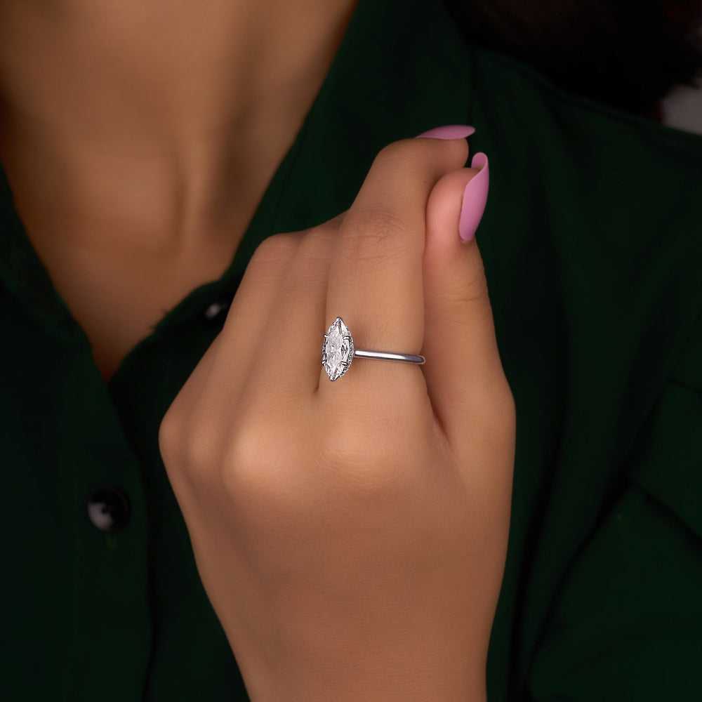 Marquise Cut Labgrown Engagement Ring