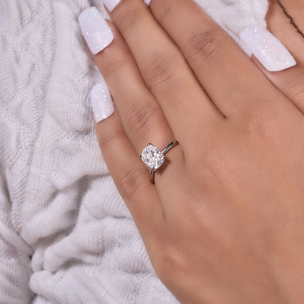 Cushion Cut Hidden Halo Labgrown Ring