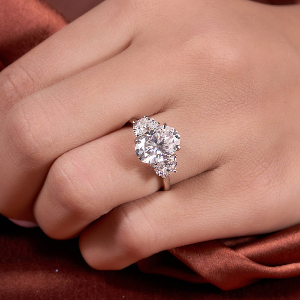Oval and Half moon Cut Labgrown Ring